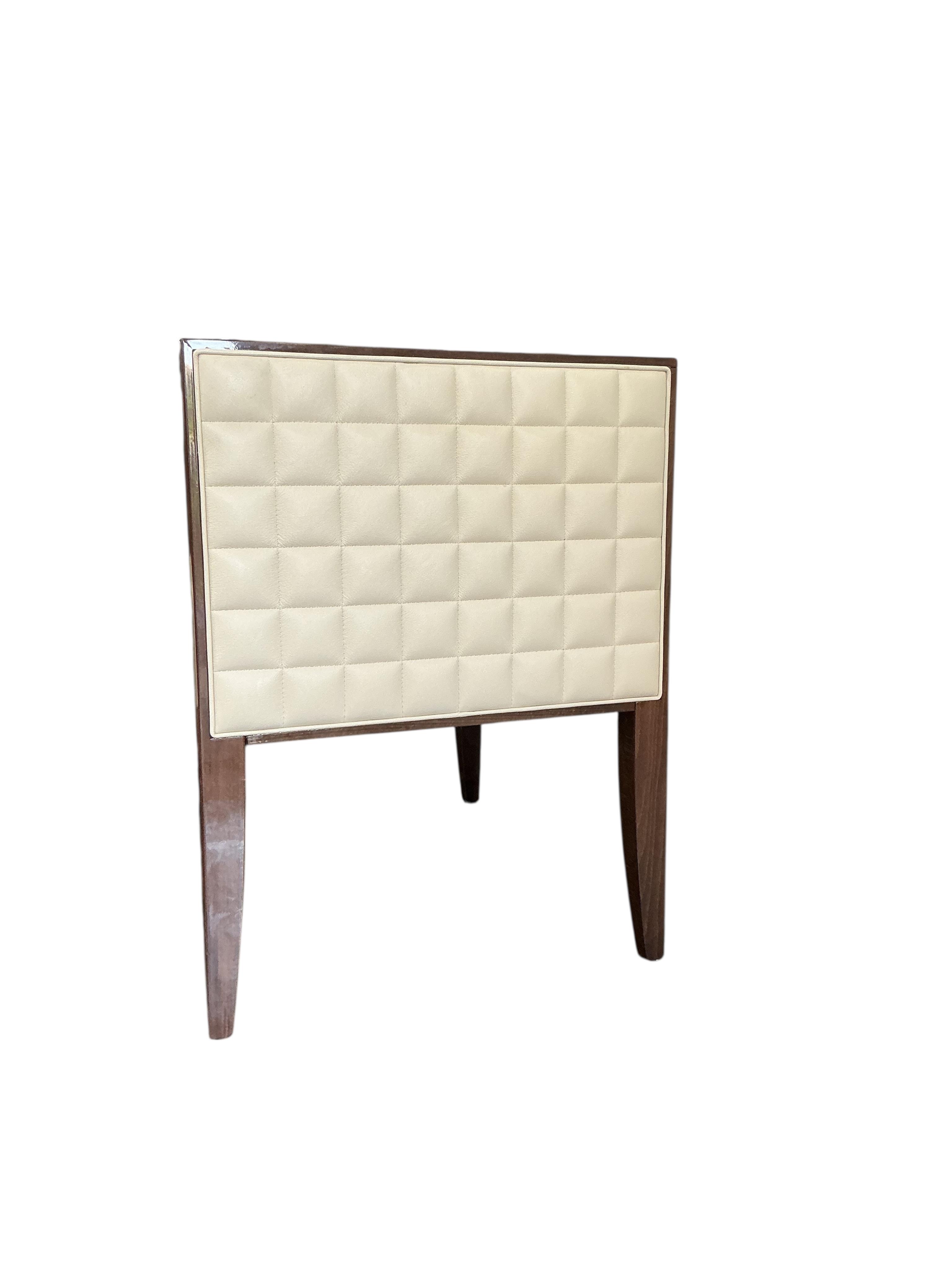 A Contemporary Costantini Pietro Italian “Yale” side chair with ivory quilted Ultrasuede beech frame, width 68cm, depth 54cm, height 72cm